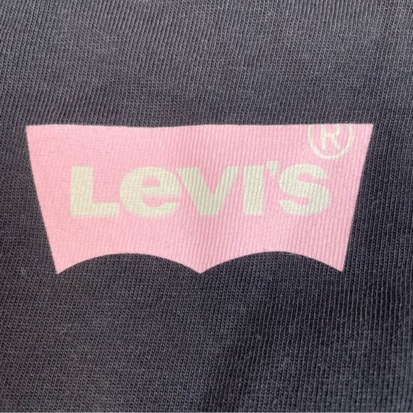 NWT Levi's Black Pink Logo Long Sleeve T Shirt Large - Picture 3 of 7